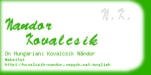 nandor kovalcsik business card